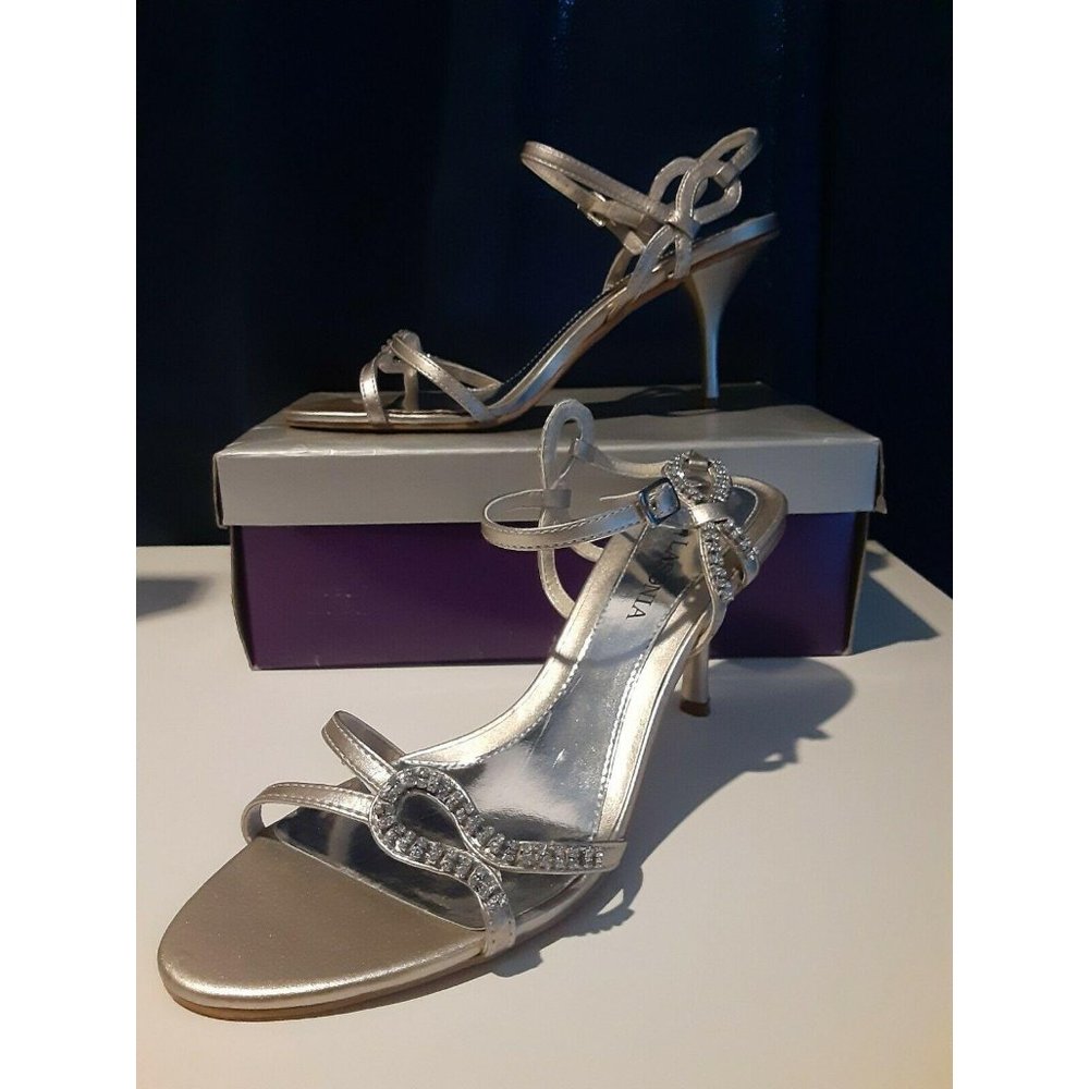 Lasonia Women's Heal Dress Shoes Silver7.5